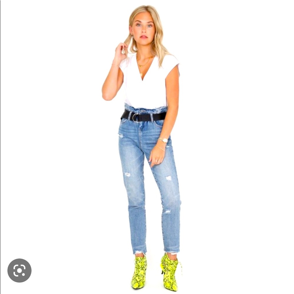 Blank NYC Paperbag High Rise Jeans & Belt